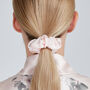 Silk Scrunchie Gift Box Hair Scrunchie Ponytail Holder Hairband Mulberry Silk Satin Luxurious Pink Cream Floral Hair Tie Multi Pack, thumbnail 4 of 11
