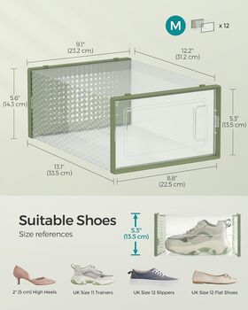 Pack Of Twelve Shoe Boxes Foldable Storage Organisers, 11 of 12