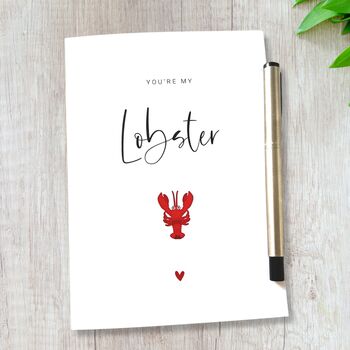 Valentines Card Lobster Anniversary Card, 6 of 6