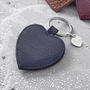 Personalised Textured Leather Heart Charm Keyring, thumbnail 4 of 10
