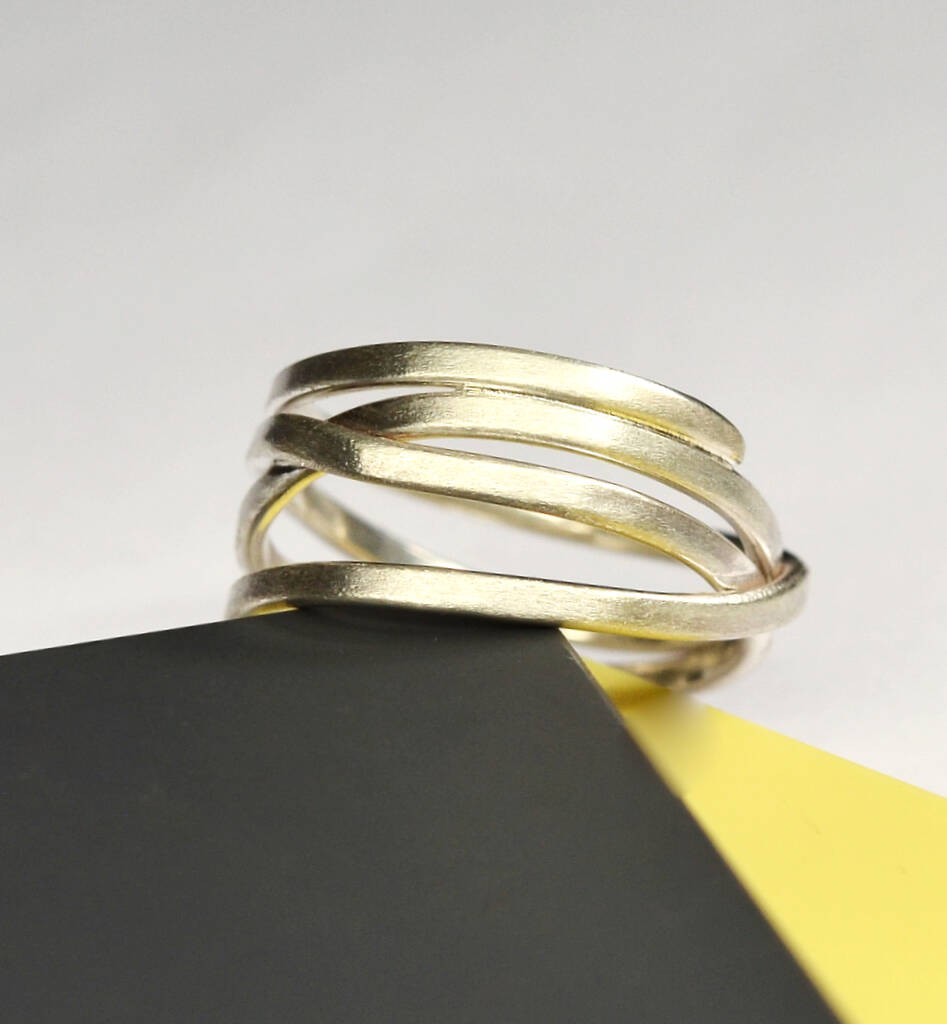 Men's Sterling Silver Spiral Pattern Spinner Ring - Jewelry1000.com