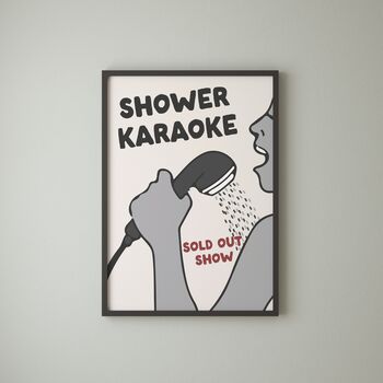 Shower Karaoke | Bathroom Art Print, 2 of 4