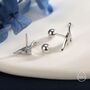 Sterling Silver Dinosaur Internally Threaded Flat Back / Screw Back / Stud Earrings, thumbnail 5 of 12