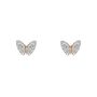Kids Sterling Silver And Rose Gold Butterfly Stud Earrings, thumbnail 1 of 3