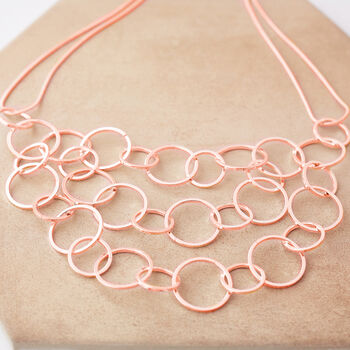 Cascading Interlinked Tiered Hoop Necklace, 2 of 3