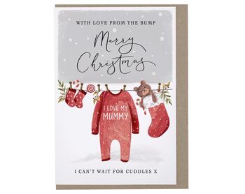 Personalised Love From The Bump Christmas Card For Mummy, 4 of 4