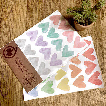 Watercolour Hearts Wall Stickers, 4 of 12