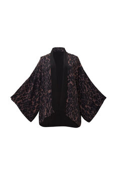Leopard Print And Black Reversible Kimono, 8 of 10