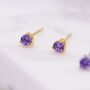 Amethyst Purple Crystal Stud Earrings, thumbnail 2 of 11