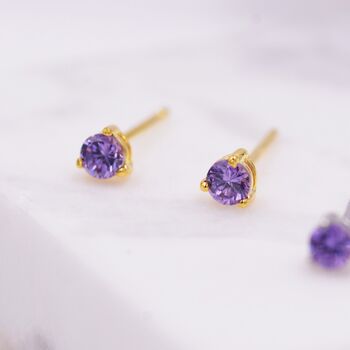 Amethyst Purple Crystal Stud Earrings, 2 of 11