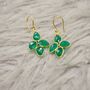 Green Onyx Silver Drop Earrings, thumbnail 4 of 8