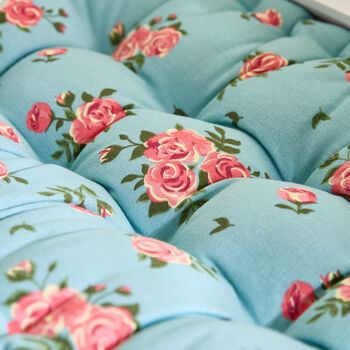 Heritage Blue Floral Bench Cushion, 4 of 5
