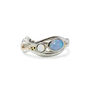 Duo Sterling Silver Opal Ring With 14 Kt Gold Details, thumbnail 4 of 4