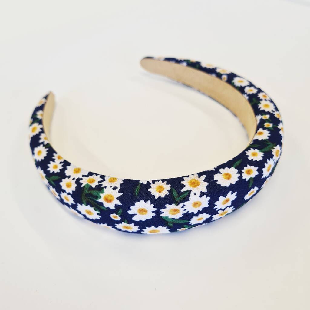 Navy Padded Daisy Headband By Sadler Jones