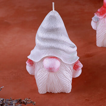 G Decor Norwegian Gnome Hand Finished Sculpted Candle Garden Guardian And Forest Wax Figure, 4 of 9