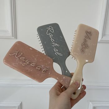 Personalised Marble Custom Diamante Hair Brush, 3 of 8