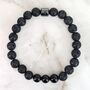 Men's Black Tourmaline And Lava Bead October Birthstone Bracelet, thumbnail 6 of 10