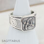 Mens Personalised Sterling Silver Zodiac Ring, thumbnail 10 of 12