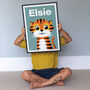 Personalised Kids Tiger Art Print, thumbnail 1 of 5