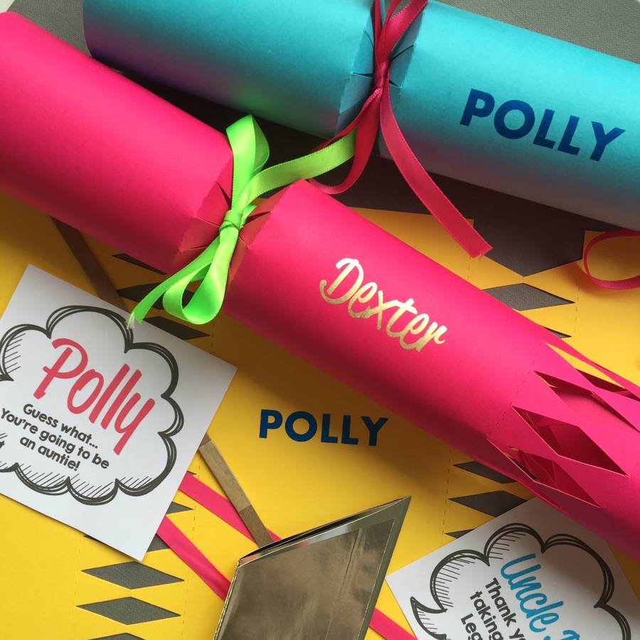 Personalised Crackers Set Of Six By Pickle Pie Gifts