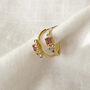 Arya Pink Tourmaline And Blue Topaz 18ct Gold Vermeil Hoops, thumbnail 1 of 12