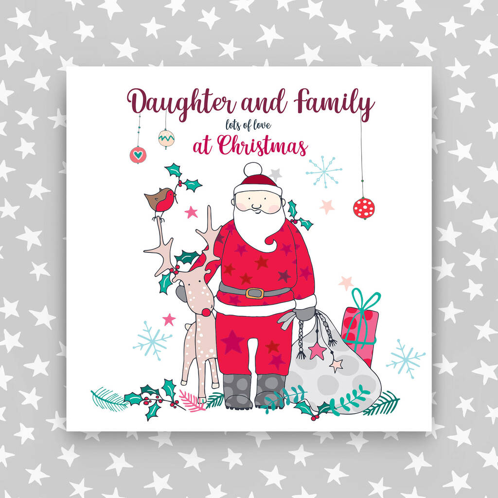 Daughter And Family At Christmas Card By Molly Mae 