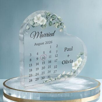 Personalised Wedding Date Acrylic Heart, 4 of 5