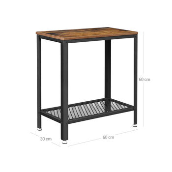 Bedside Table With Mesh Shelf Console Table, 5 of 5