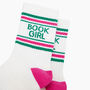 Book Girl Organic Cotton Sports Socks In Cream, thumbnail 2 of 4
