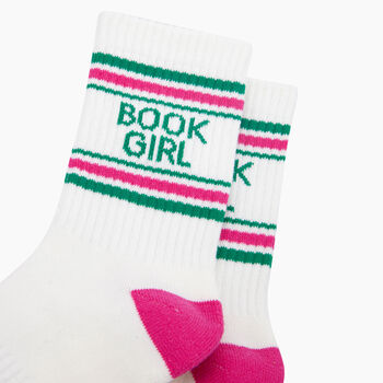 Book Girl Organic Cotton Sports Socks In Cream, 2 of 4