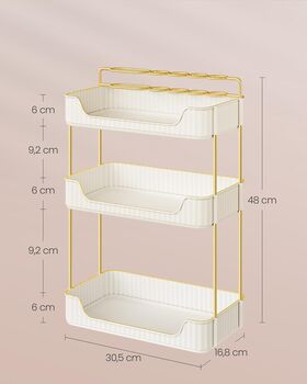 Three Tier Makeup Organiser Skincare Holder, 2 of 6