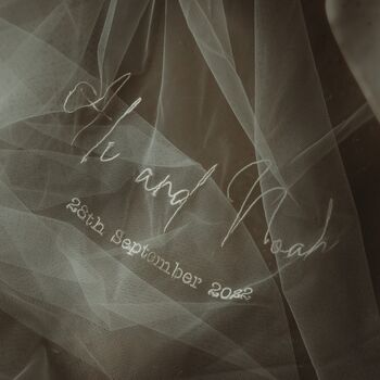 Personalised Names Embroidered Veil, 3 of 3