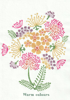 Pure Poetry Floral Wood Block Print Three Colour Options, 4 of 7