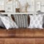 Indore Herringbone Pattern Block Grey Cushion Cover, thumbnail 4 of 4