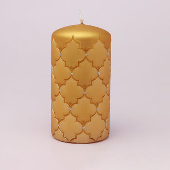 G Decor Spark Glitter Elegant Pastel Pillar Candle, 5 of 7