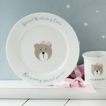 Personalised Happy Birthday Bear Bone China Plate, 3 of 4