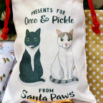 Personalised Cat Christmas Sack Small, 6 of 11