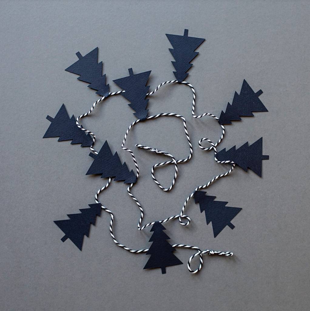 Handmade Black And White Christmas Tree Garland By May Contain Glitter