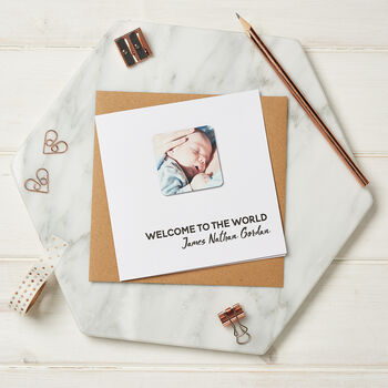 Personalised Christening Photo Magnet Card, 2 of 5