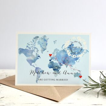 Watercolour Style Wedding Save The Date Postcard, 6 of 8