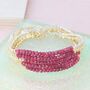 Ruby July Birthstone Silver And Gold Friendship Bracelets, thumbnail 3 of 5