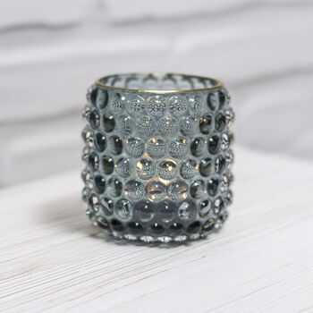 Powder Blue Tall Bubble Glass Votive, 4 of 4