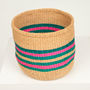 Turquoise And Pink Stripe Storage Baskets, thumbnail 5 of 6