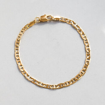 18ct Gold Plated Mariner Link Chain Bracelet, 2 of 7