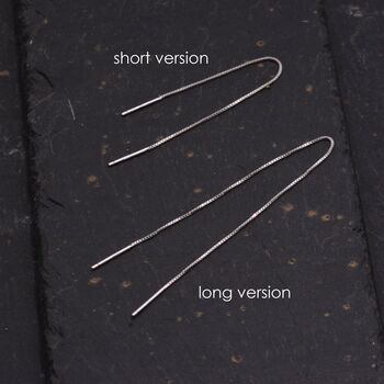 Sterling Silver Minimalist Long Ear Threader Double Ear Threader, 4 of 10