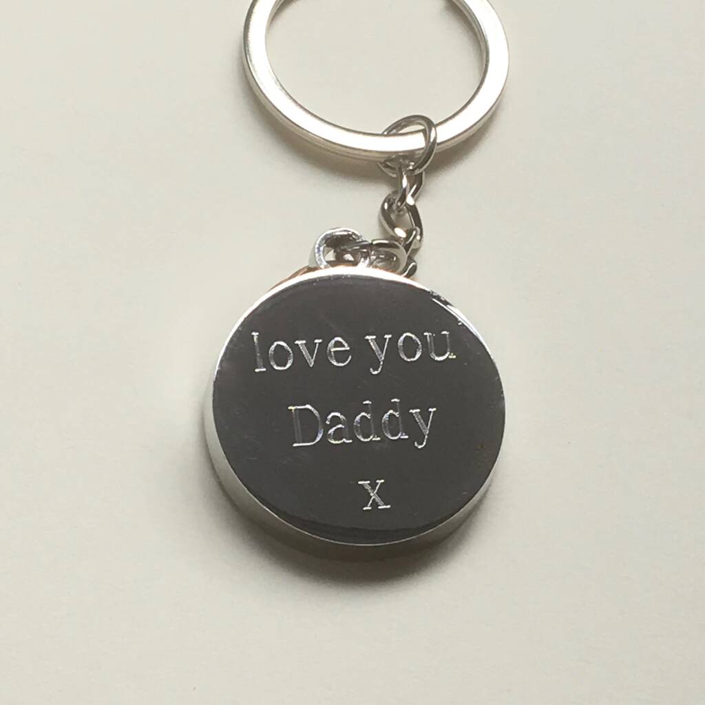 Love You Daddy Silver Plated Keyring By Chapel Cards