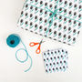 Turquoise Tulip Wrapping Paper, thumbnail 3 of 3