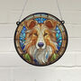 Rough Collie Stained Glass Effect Suncatcher, thumbnail 1 of 5