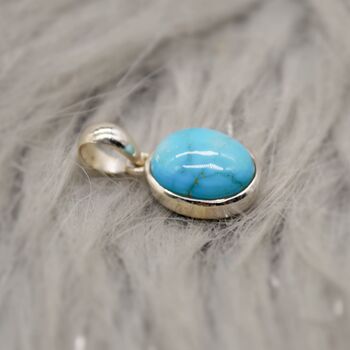 Turquoise Pendant Set In Sterling Silver Necklace, 10 of 10