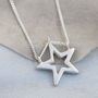 Silver Star Necklace. Geometric Pendant, thumbnail 10 of 12